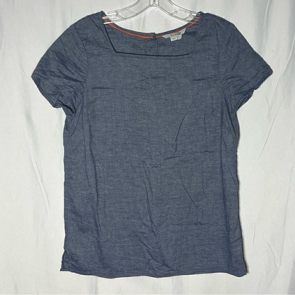 ‎Boden Polperro Chambray Jean Button Down Back Shirt Top 8